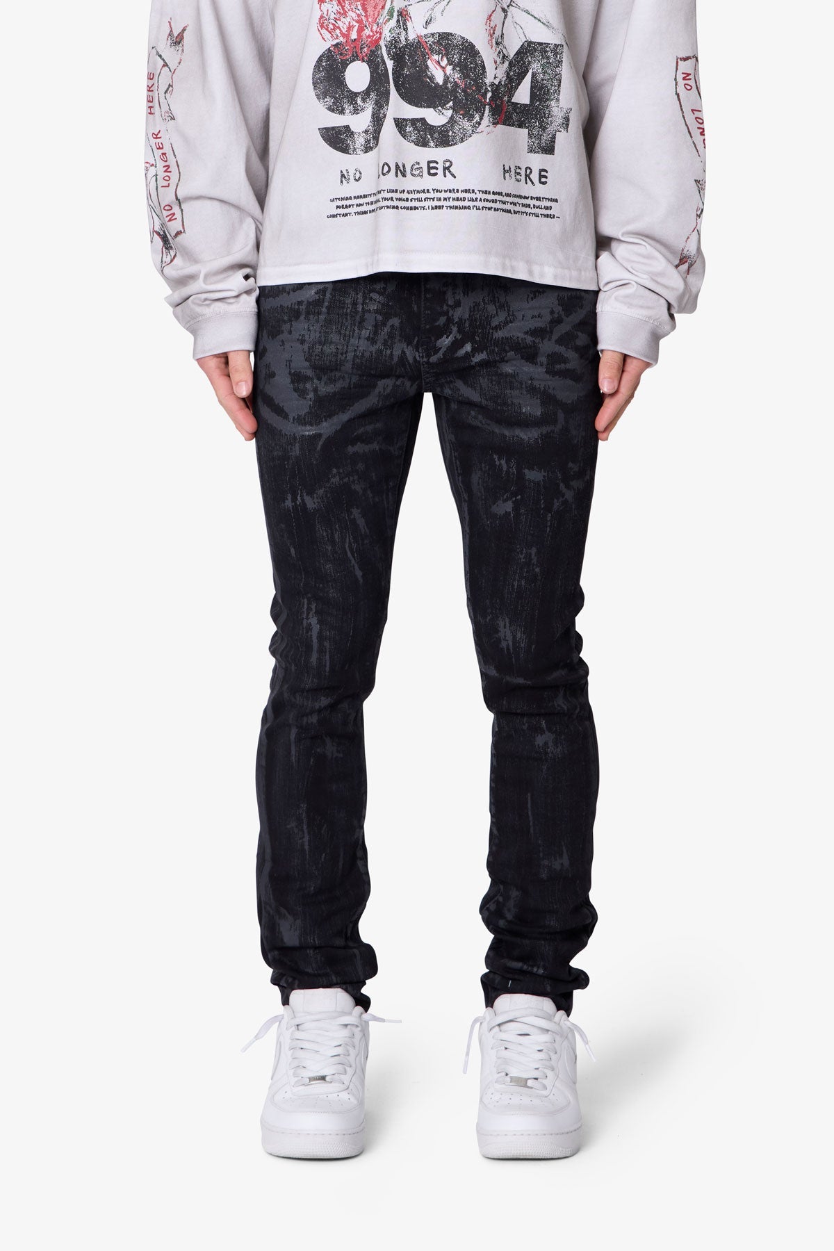 Waxed Skinny Denim - Black