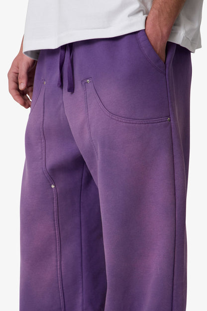 West Double Knee Sweatpants - Purple