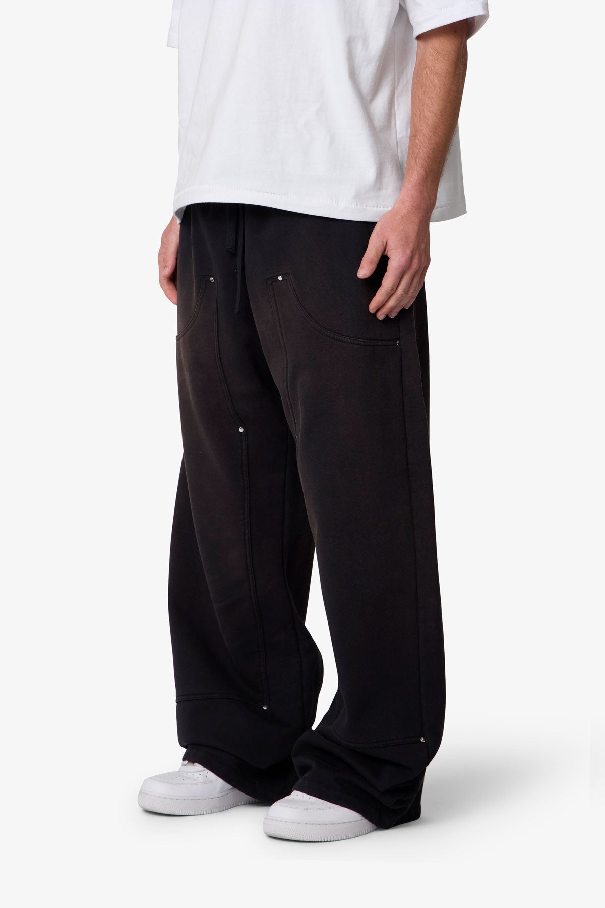 West Double Knee Sweatpants - Washed Black