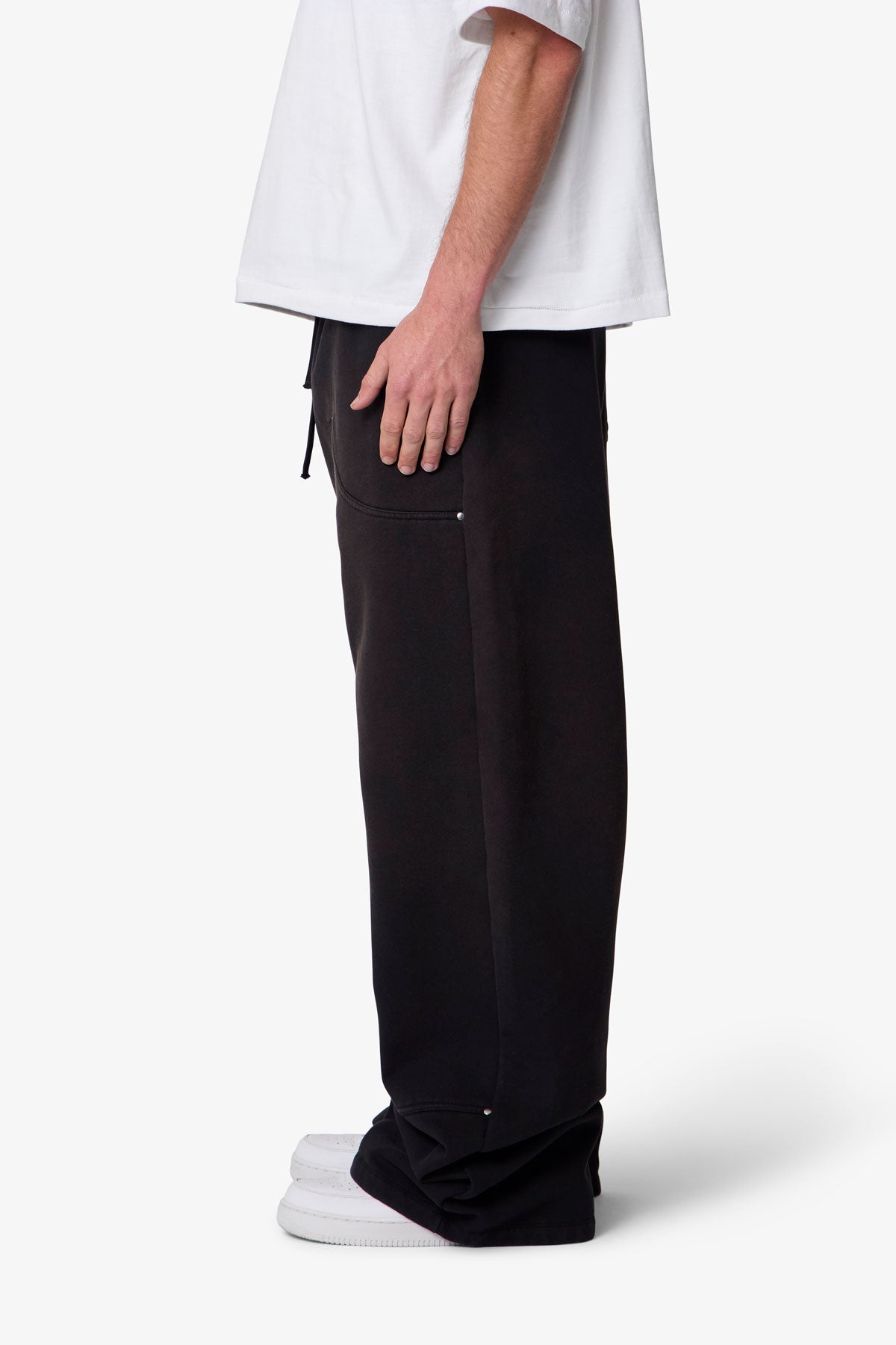 West Double Knee Sweatpants - Washed Black