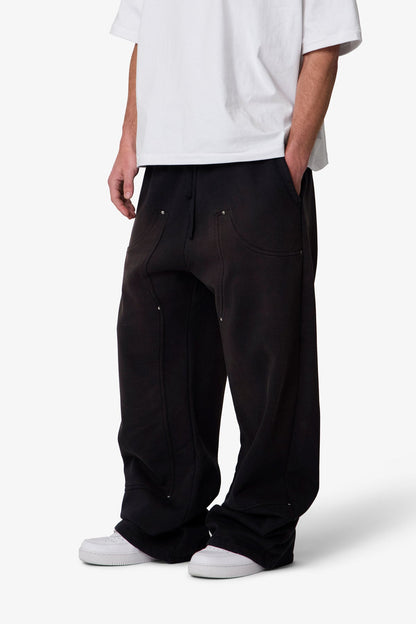 West Double Knee Sweatpants - Washed Black