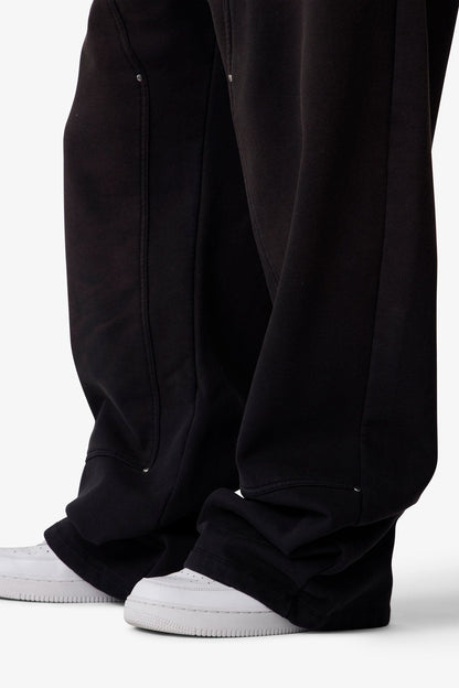 West Double Knee Sweatpants - Washed Black