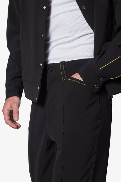 Western Stitch Trouser Pants - Black/Gold