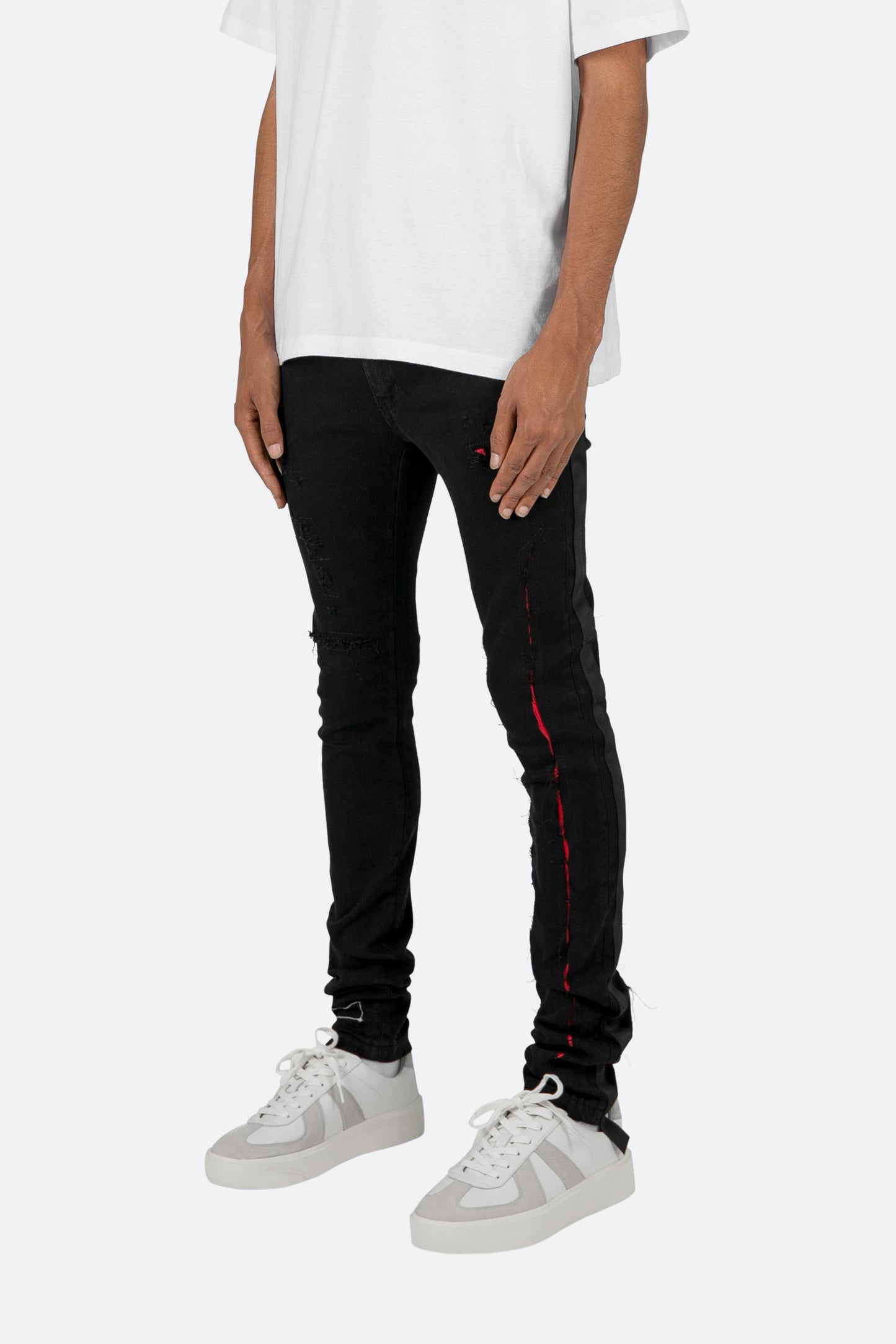 X412 Lava Skinny Denim - Black/Red