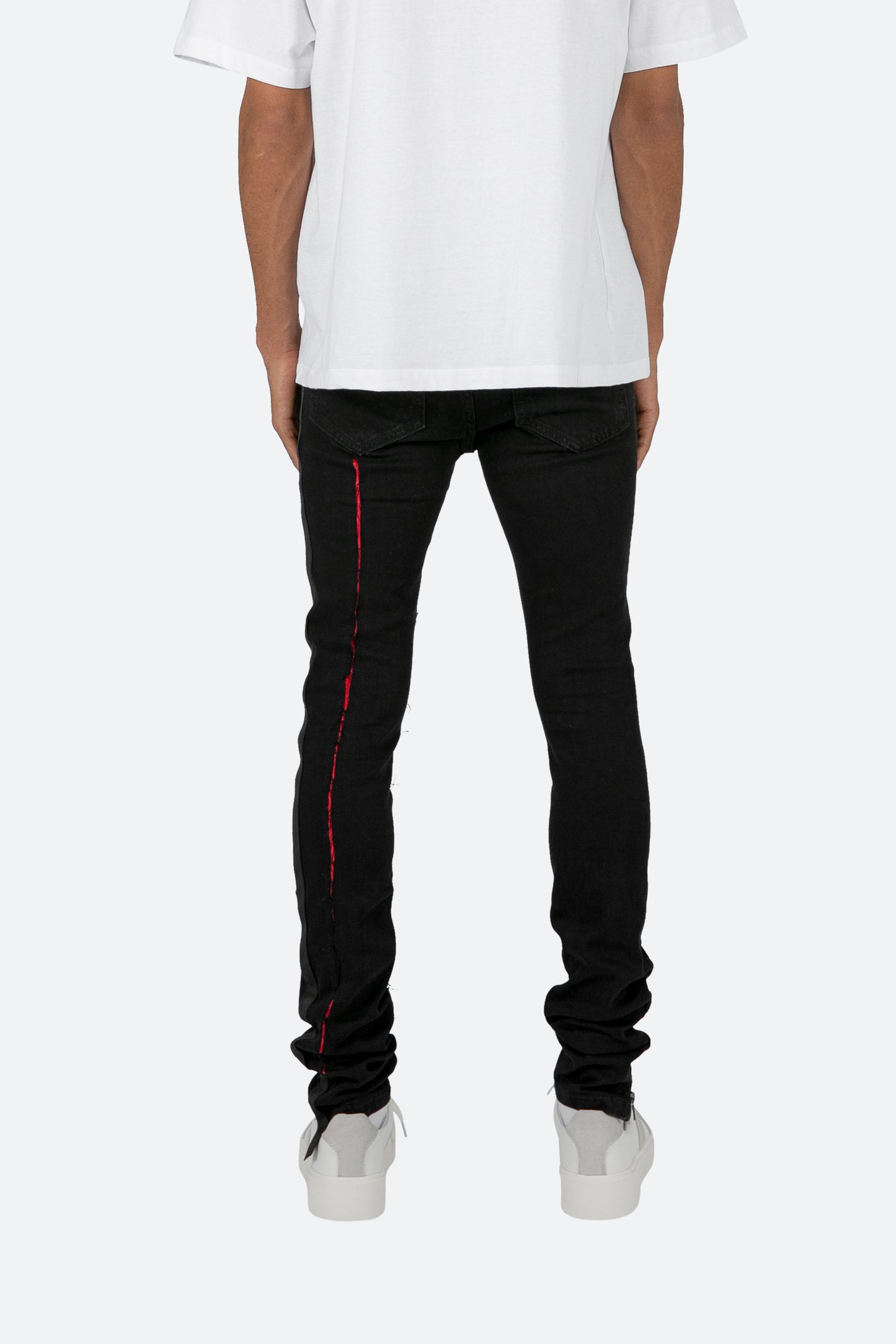 X412 Lava Skinny Denim - Black/Red
