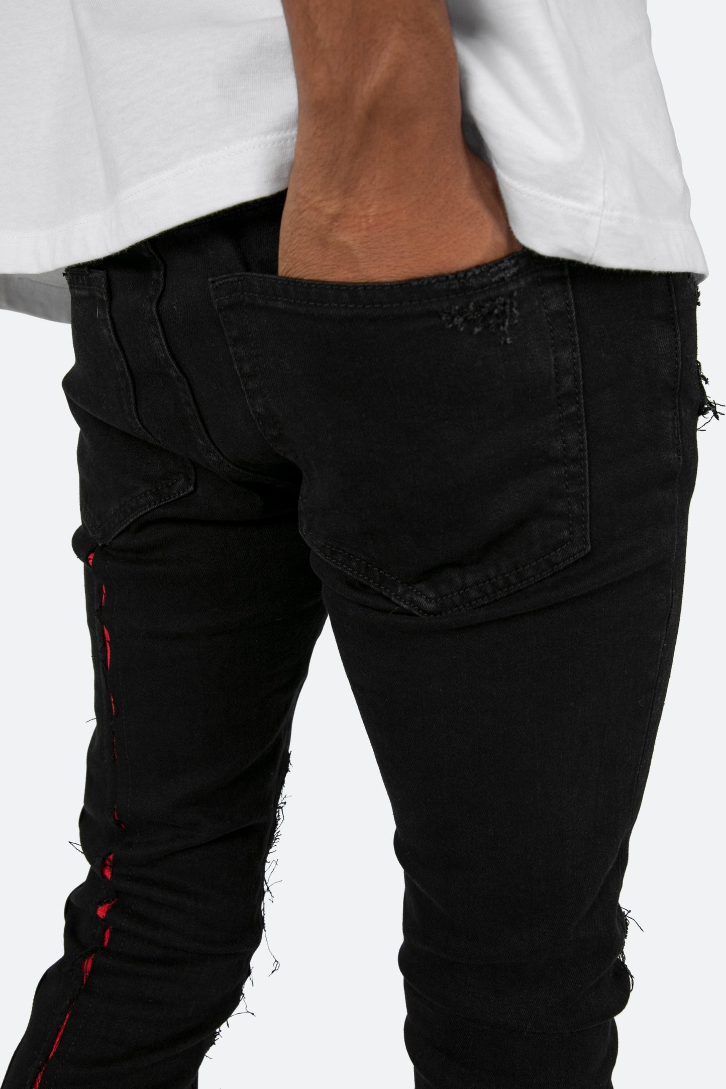 X412 Lava Skinny Denim - Black/Red