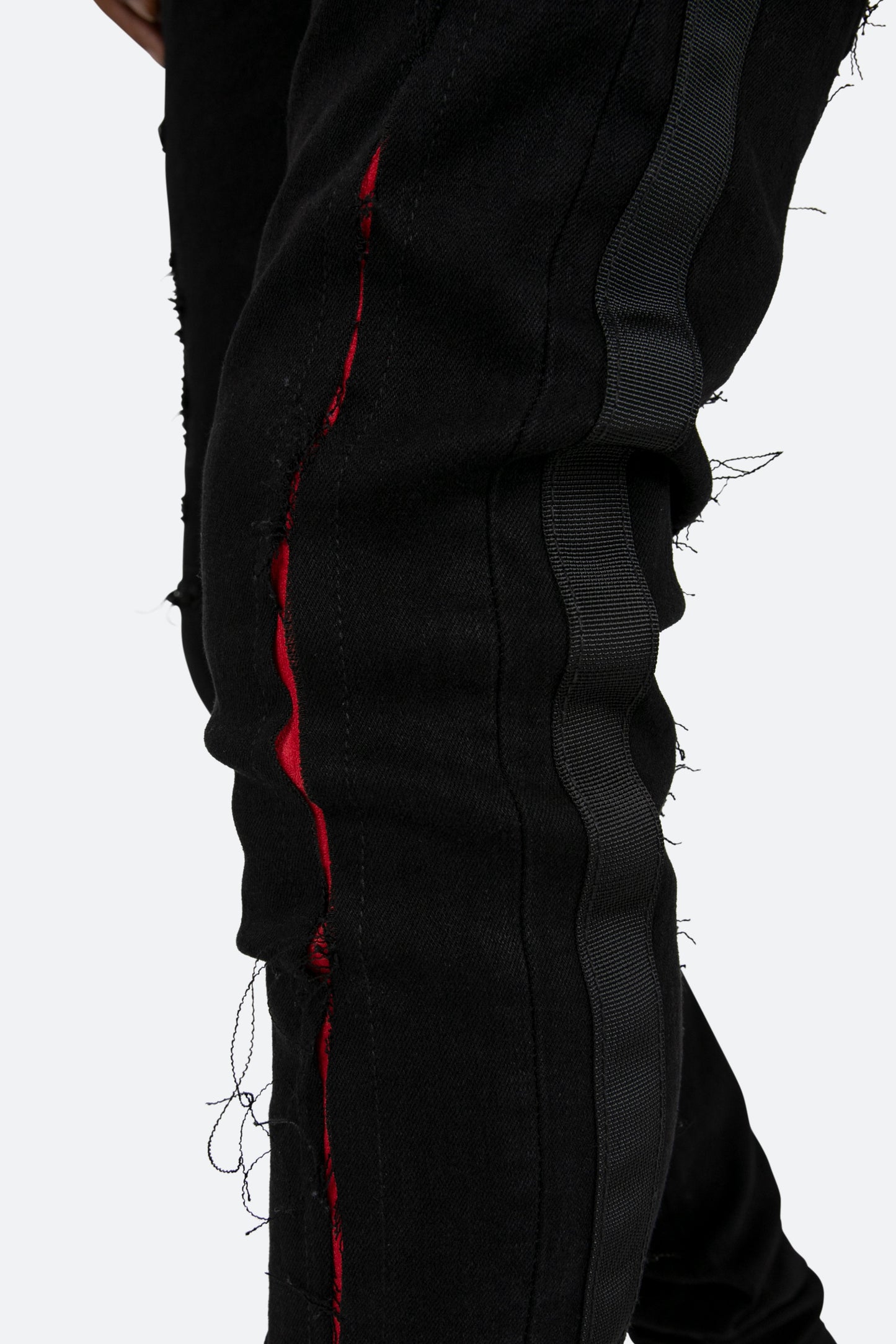 X412 Lava Skinny Denim - Black/Red