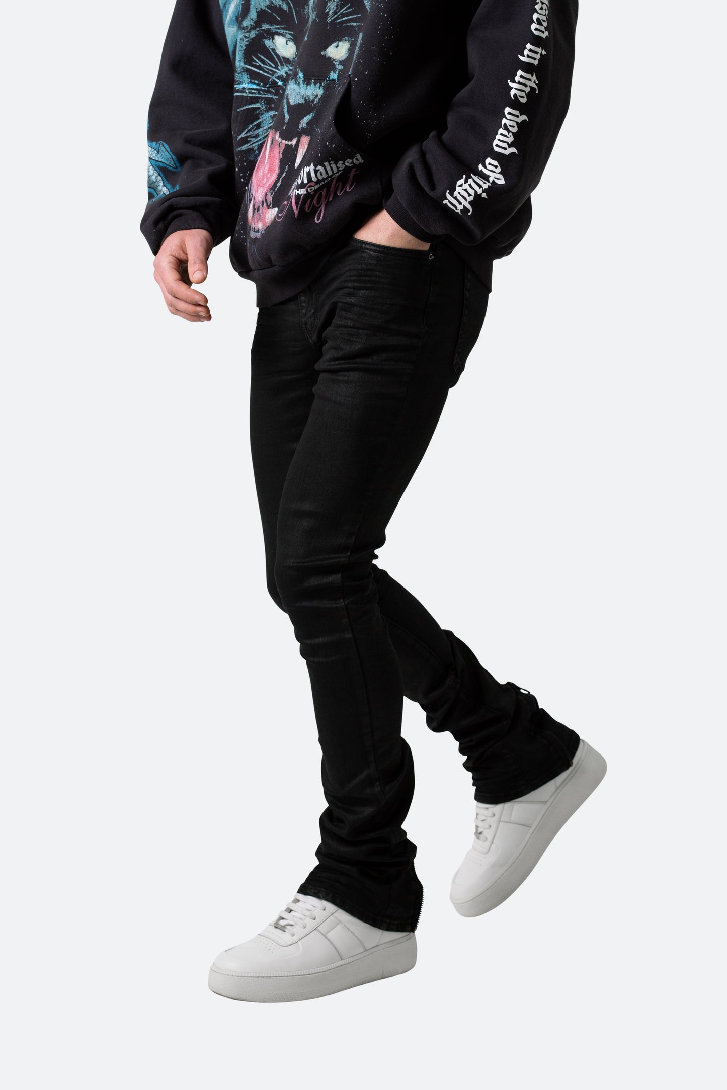 X491 Convertible Skinny Denim - Waxed Black