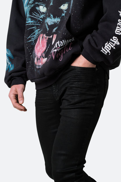 X491 Convertible Skinny Denim - Waxed Black