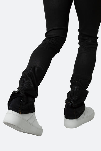 X491 Convertible Skinny Denim - Waxed Black