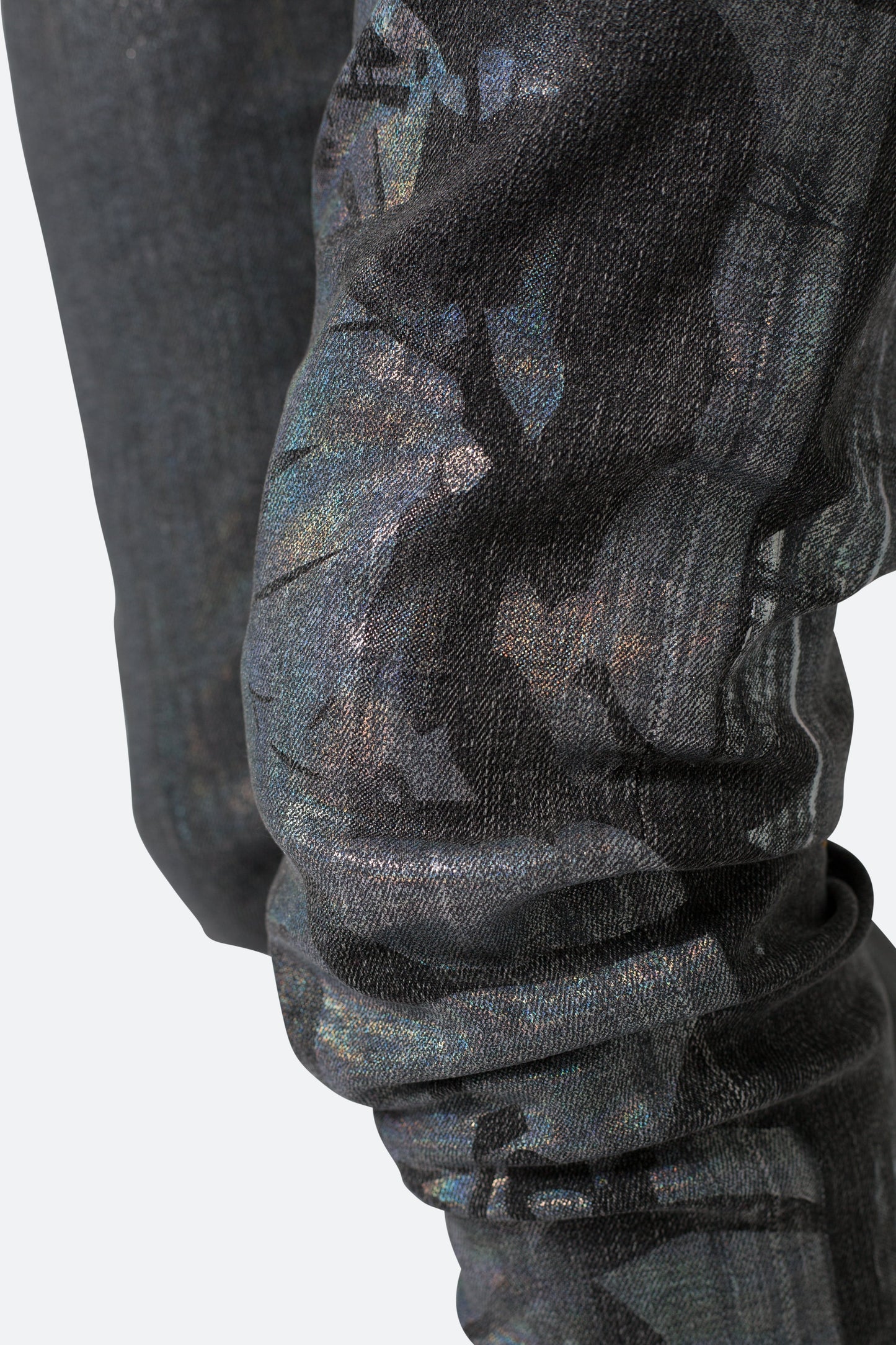 X507 Metallic Skinny Denim - Black/Silver