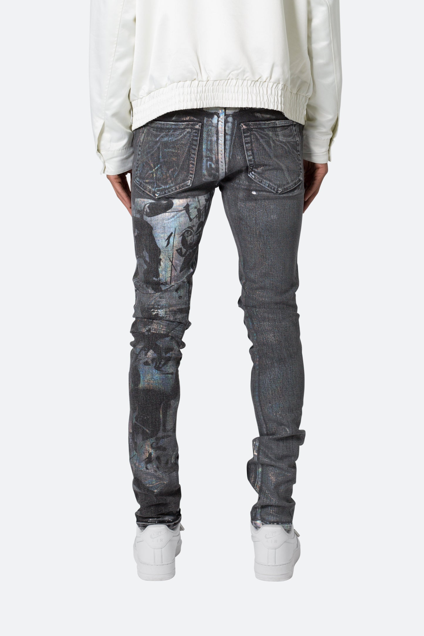 X507 Metallic Skinny Denim - Black/Silver
