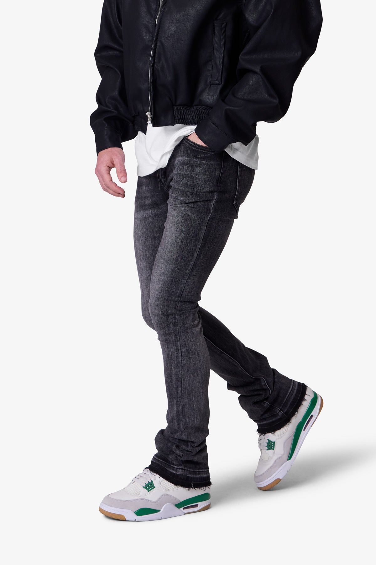 X514 Skinny Stacked Denim - Washed Black