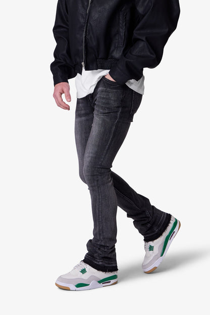 X514 Skinny Stacked Denim - Washed Black