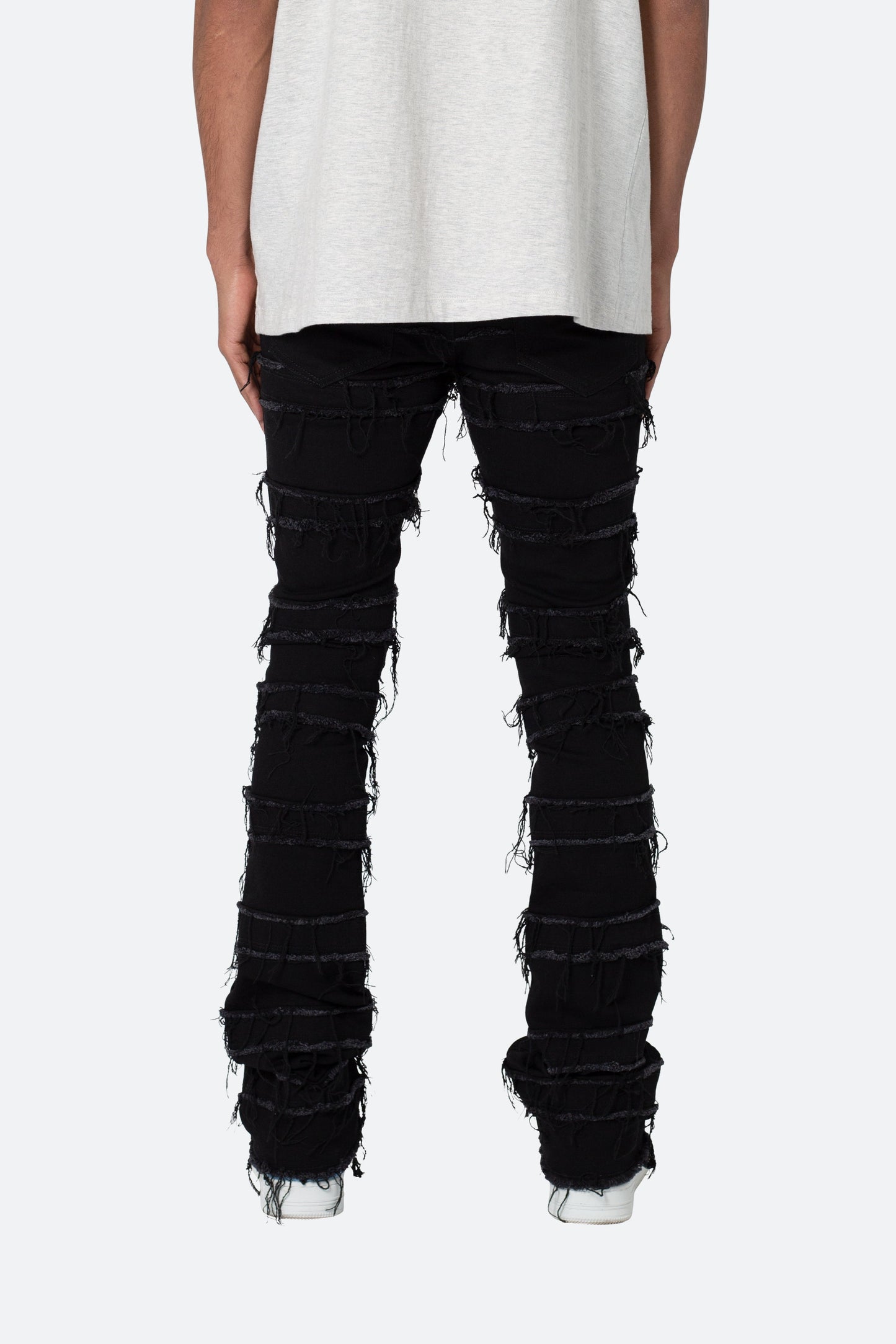 X597 Paneled Skinny Stacked Denim - Black