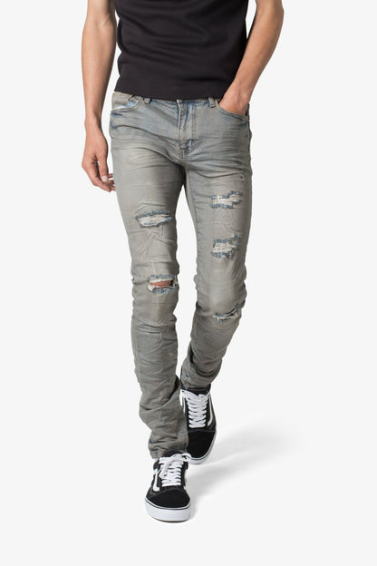 X607 Painted Skinny Denim - Blue