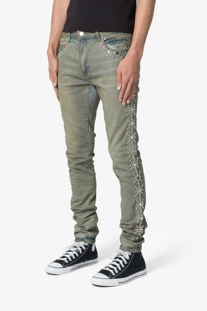 X620 Studded Skinny Denim - Blue