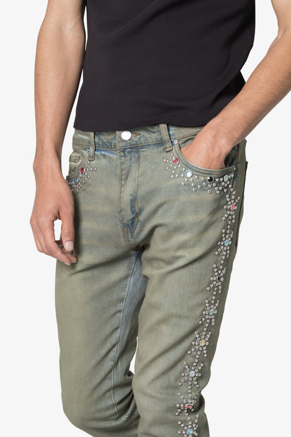 X620 Studded Skinny Denim - Blue