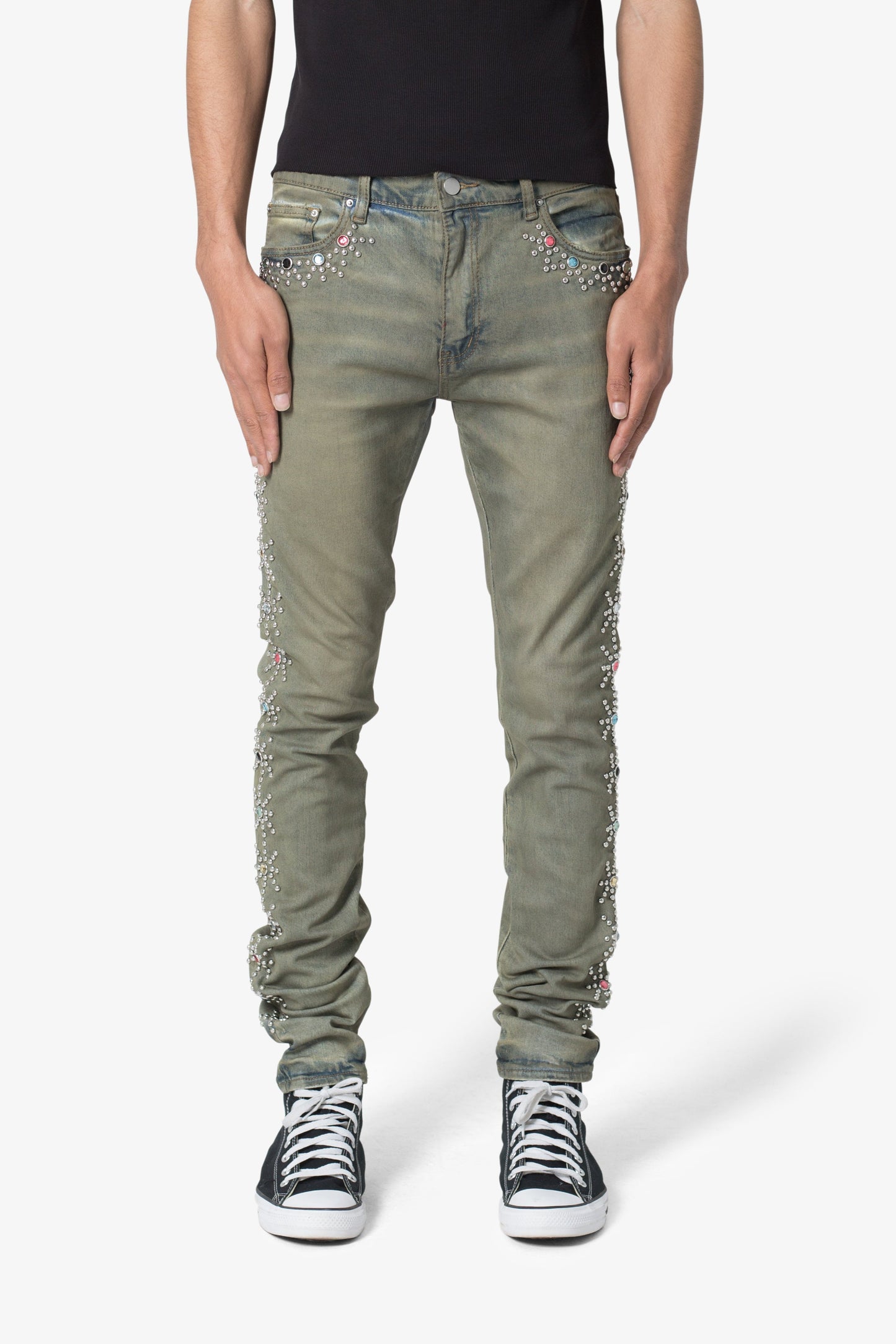 X620 Studded Skinny Denim - Blue