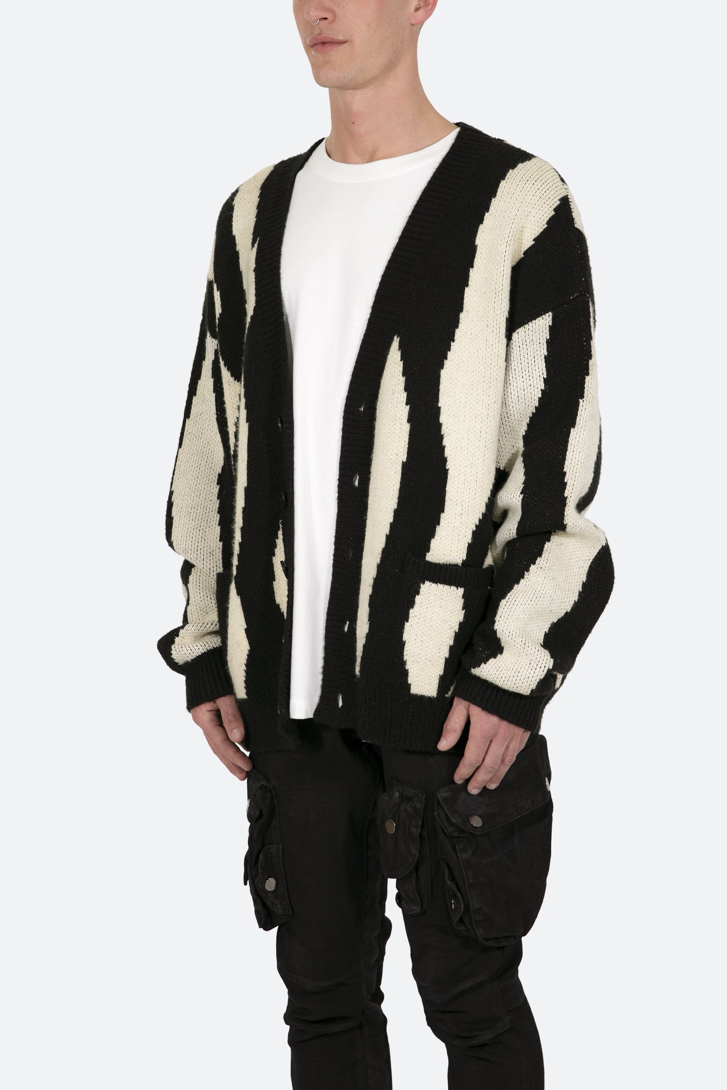 Zebra Cardigan - Black/Natural