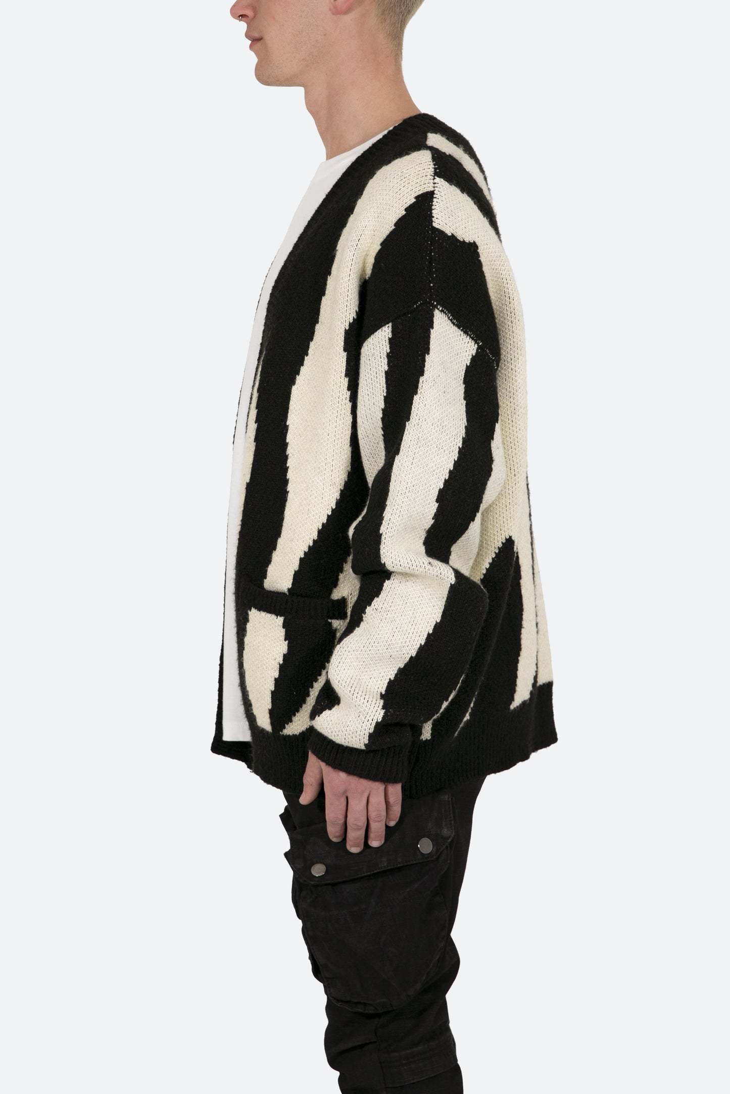 Zebra Cardigan - Black/Natural