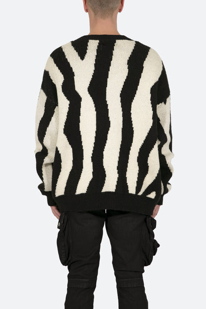 Zebra Cardigan - Black/Natural