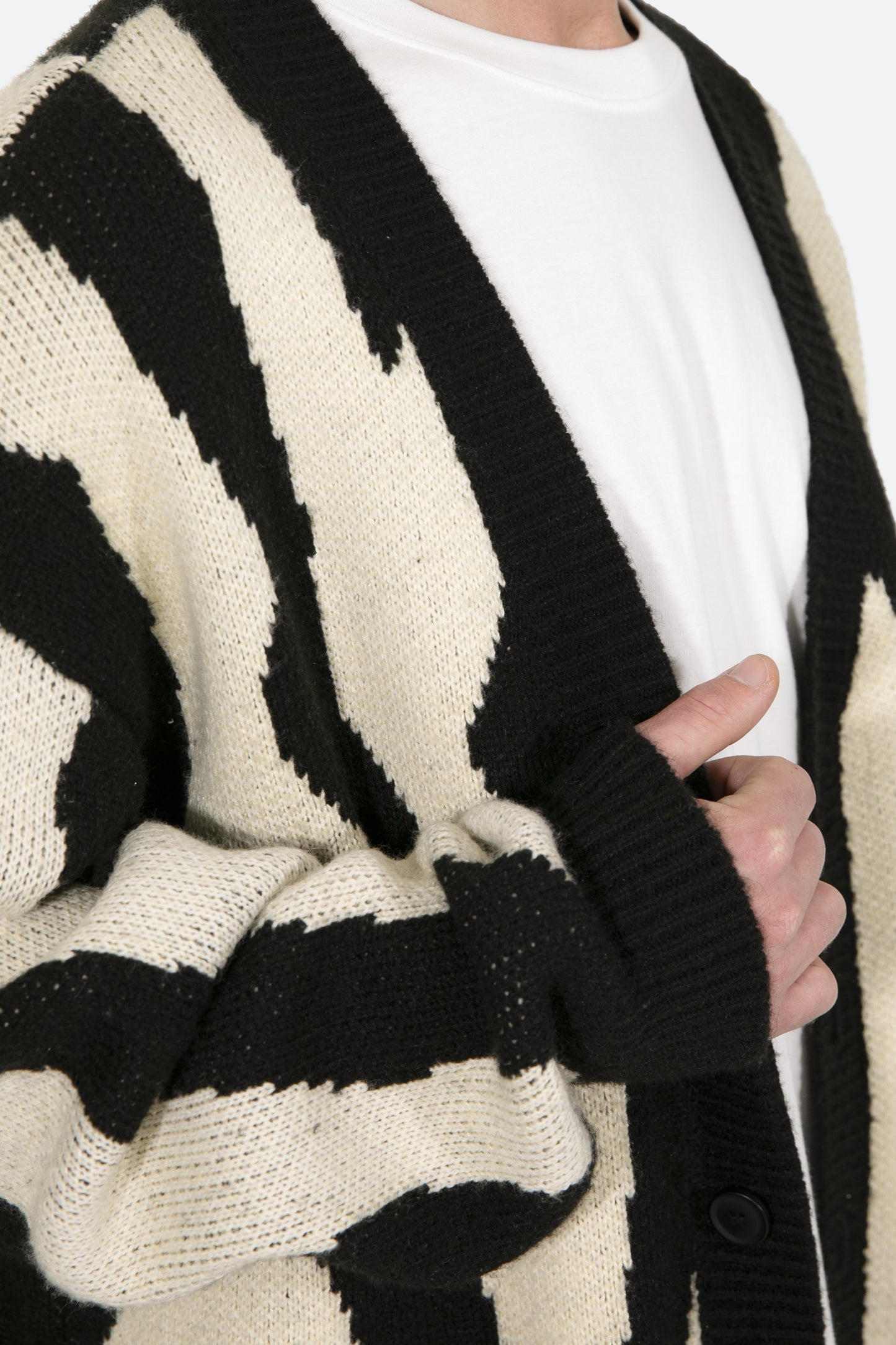 Zebra Cardigan - Black/Natural