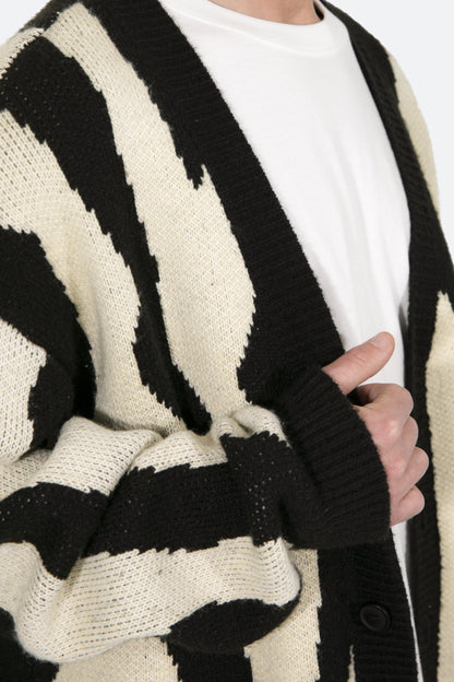 Zebra Cardigan - Black/Natural