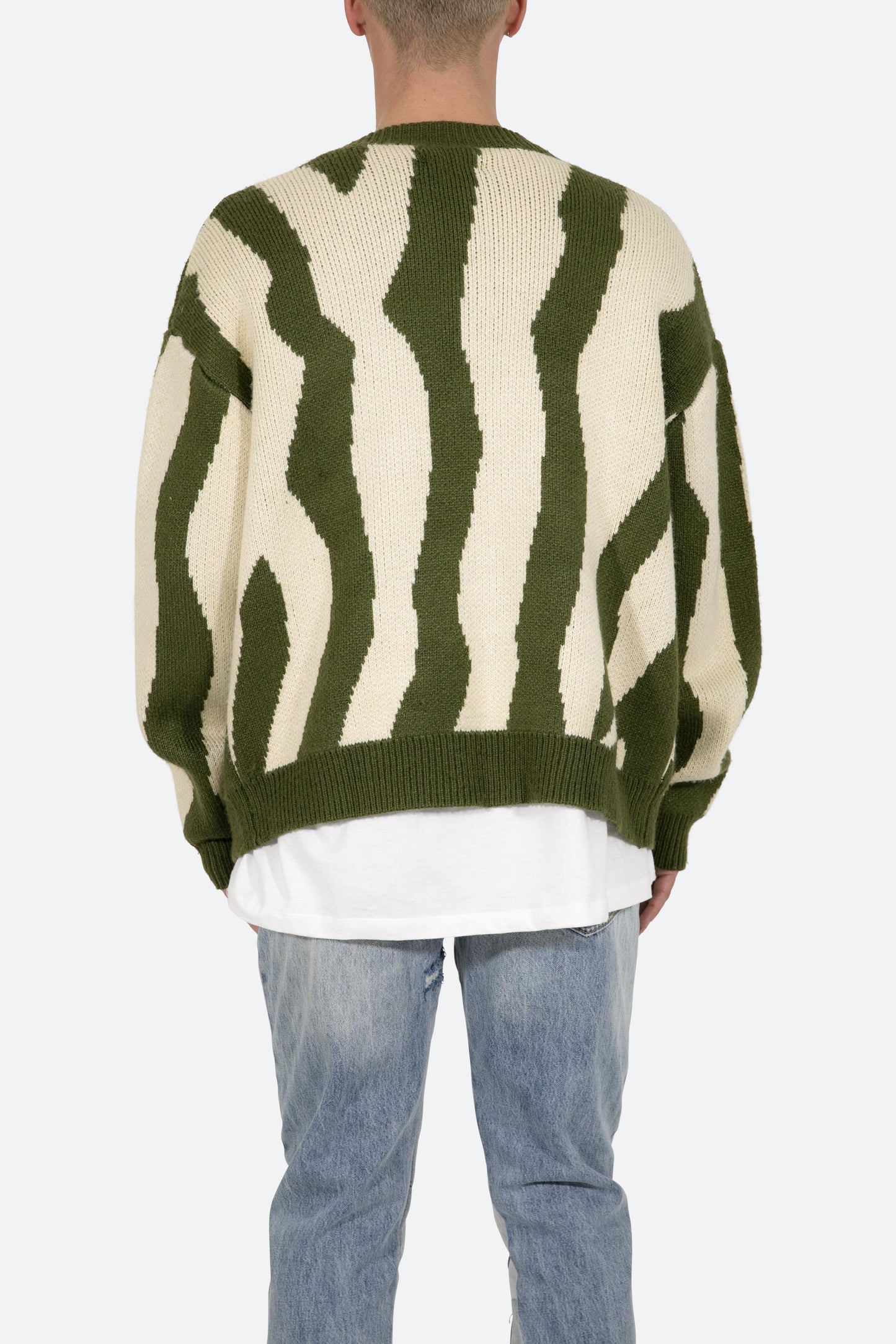 Zebra Cardigan - Green/White