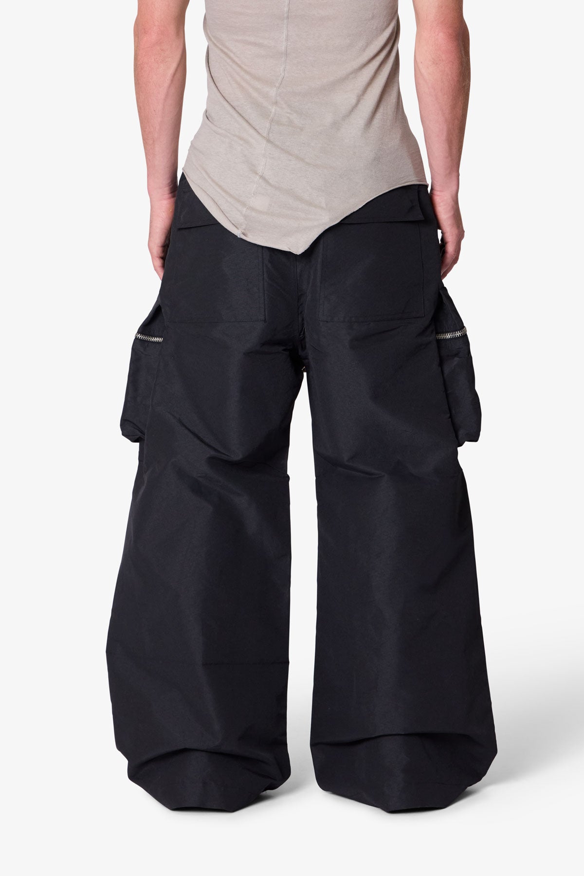 Zip Cargo Pocket Rave Pants - Black