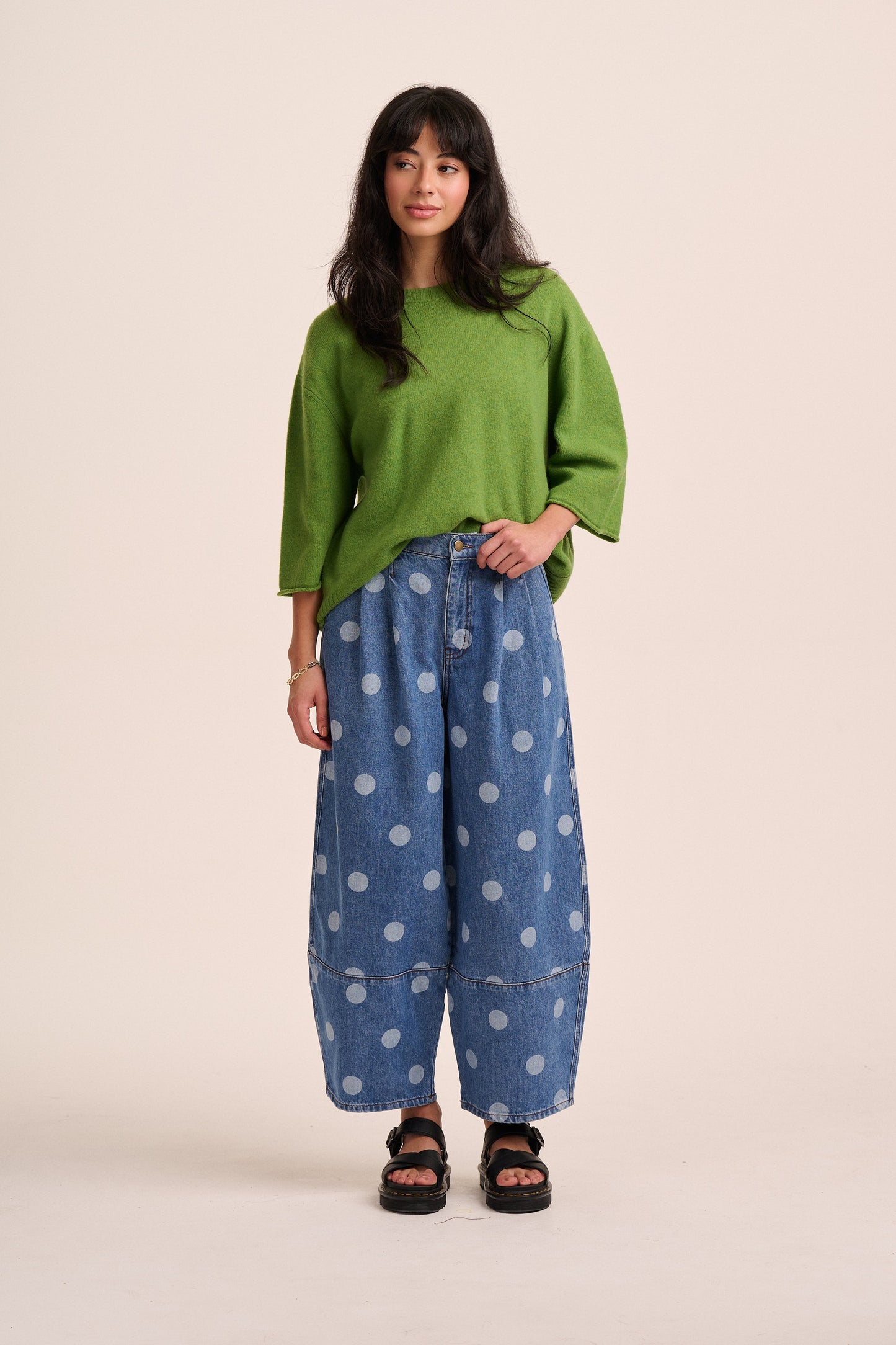 Ava Pleated Dot Jeans