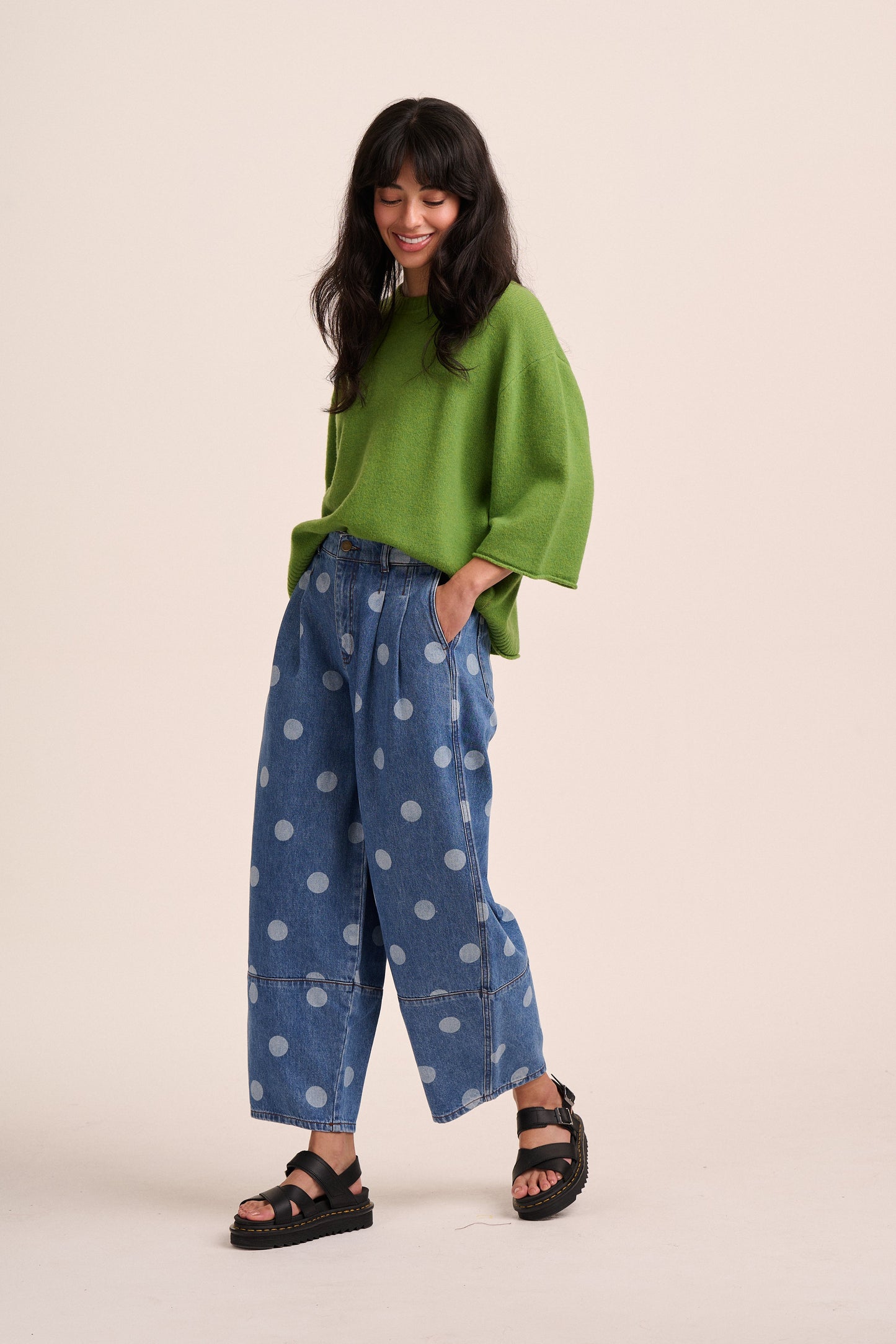 Ava Pleated Dot Jeans