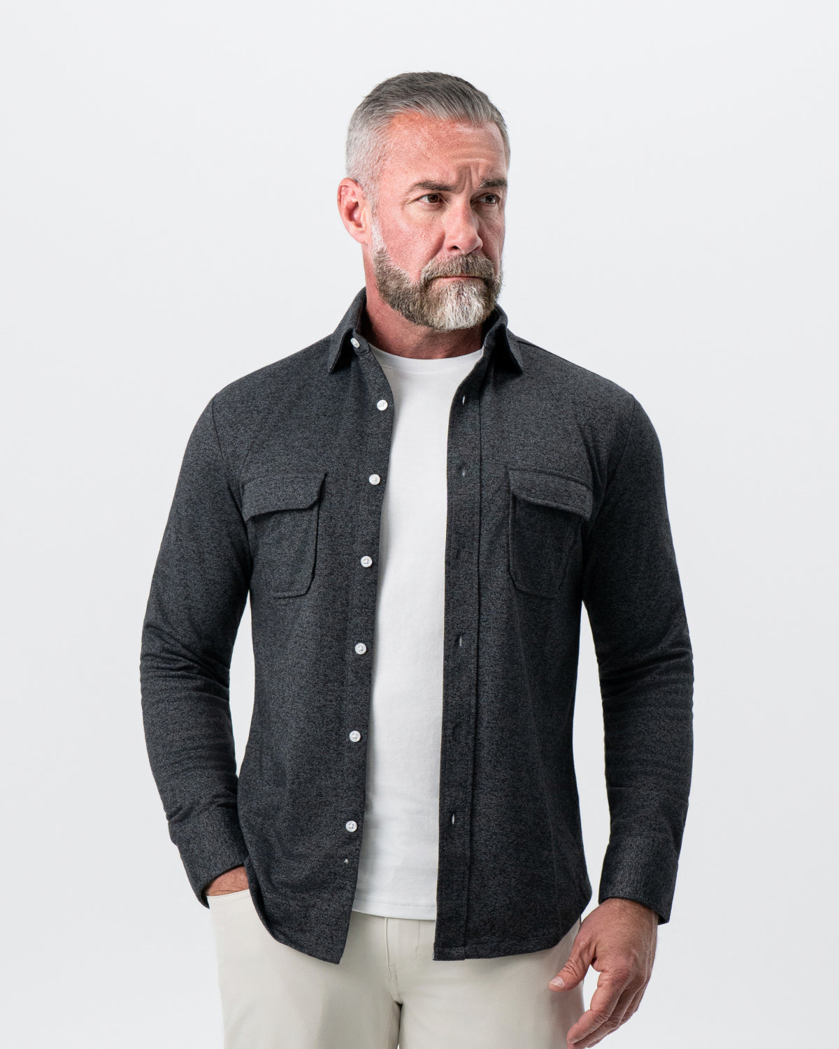 Patch Pocket Button Down - Charcoal