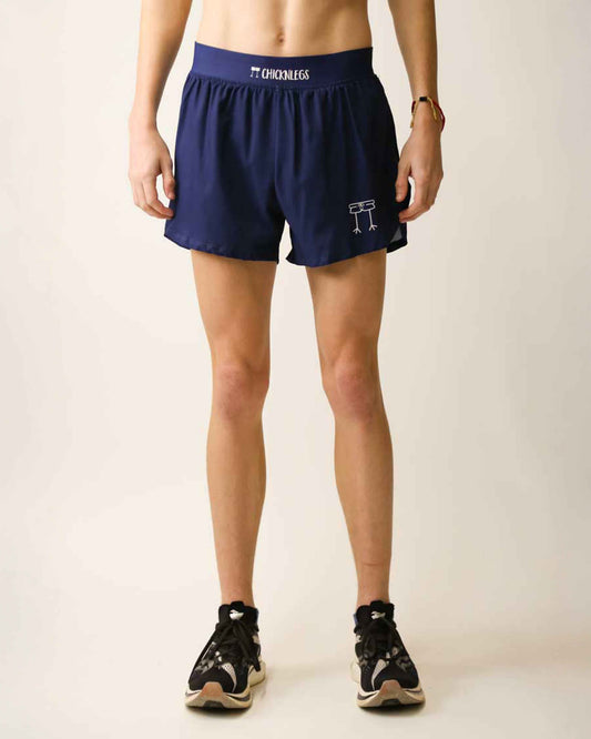 Men's Navy Blue 4" Half Split Shorts