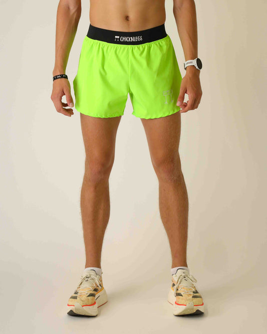 Men's Neon Green 4" Half Split Shorts