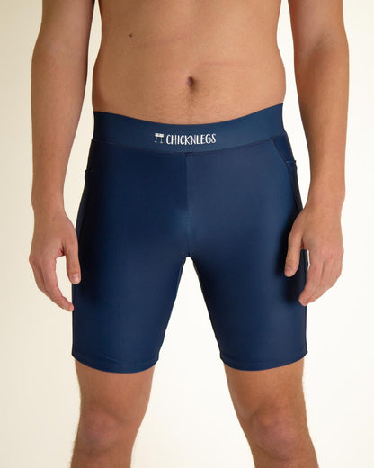 Men's Navy Blue 8" Half Tights