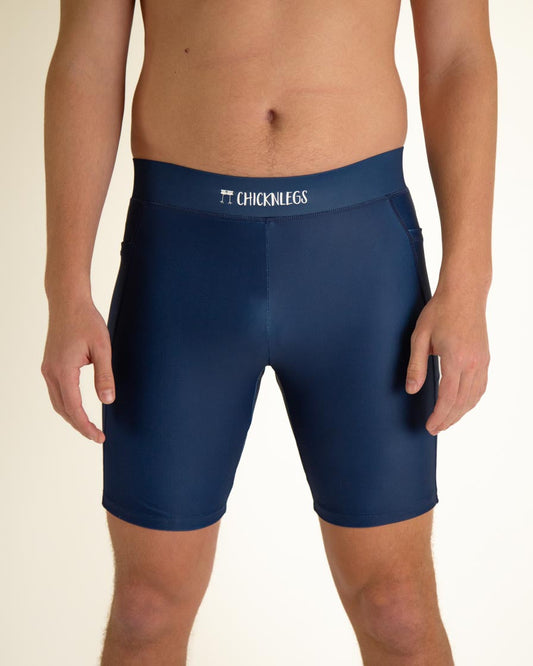 Men's Navy Blue 8" Half Tights