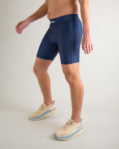 Men's Navy Blue 8" Half Tights