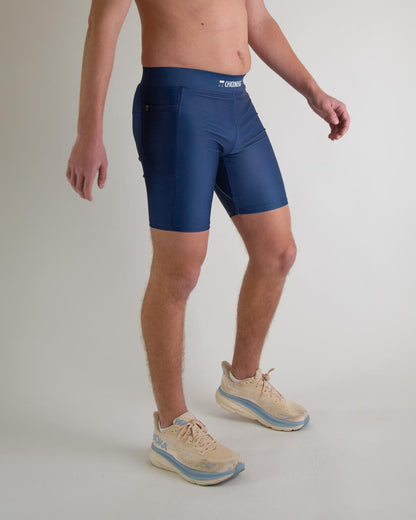 Men's Navy Blue 8" Half Tights