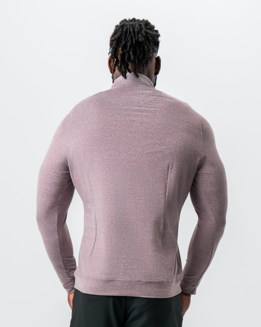 Tech Quarter Zip - Heathered Crimson