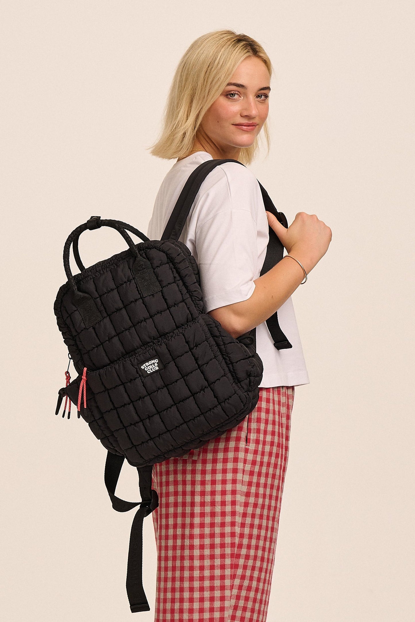 Dumpling Quilted Backpack - Black