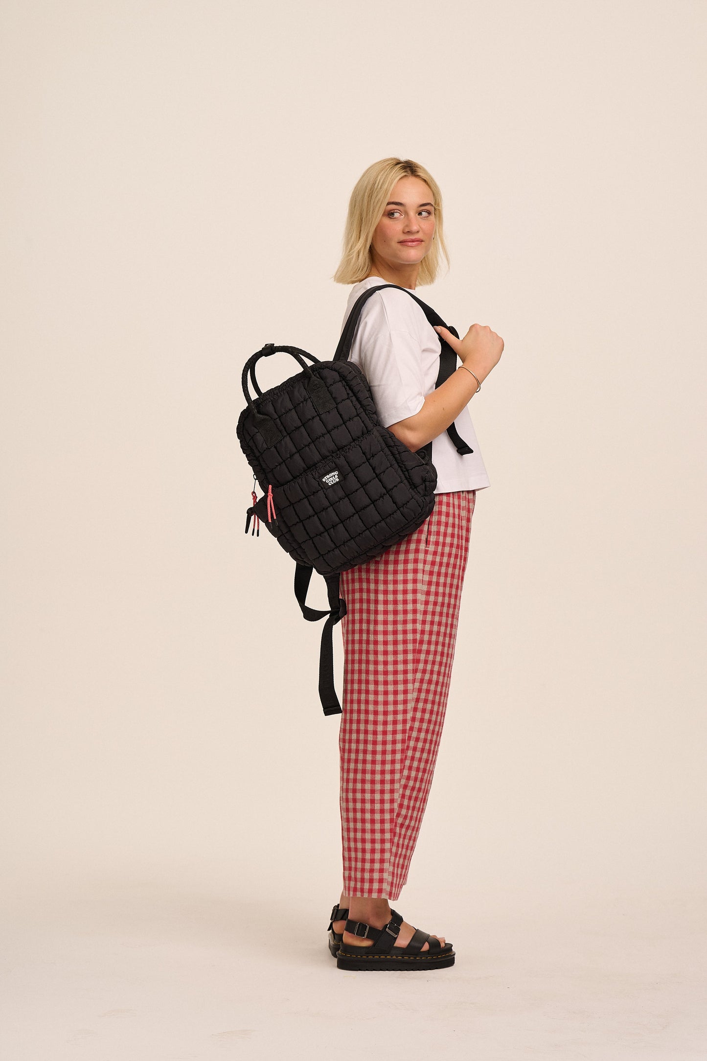 Dumpling Quilted Backpack - Black