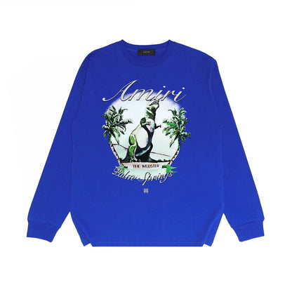 Amiri Long Sleeved Shirt Printed Trendy Pure Cotton