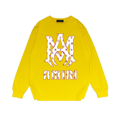 Amiri Long Sleeved Shirt Printed Trendy Pure Cotton