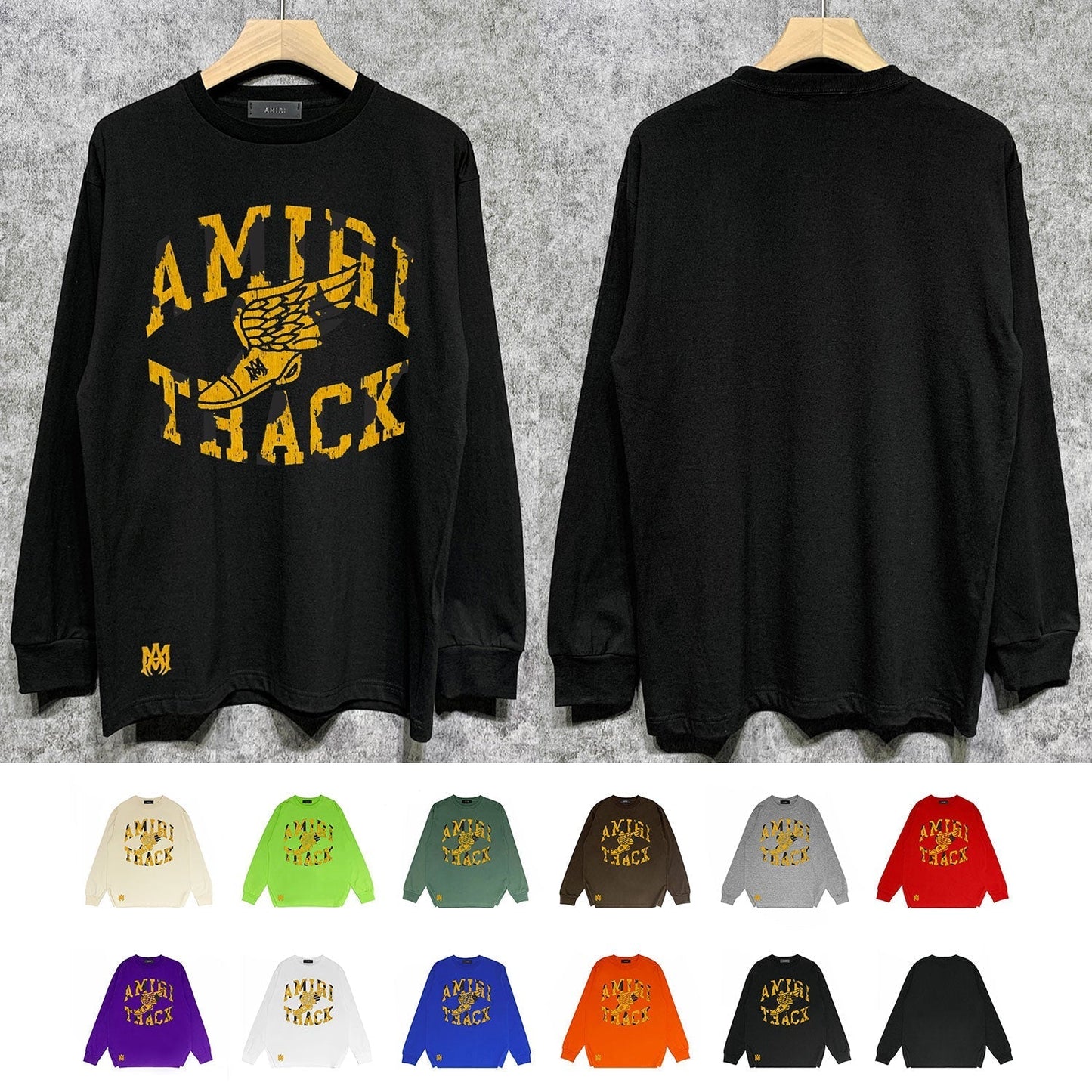 Amiri Long Sleeved Shirt Printed Trendy Pure Cotton
