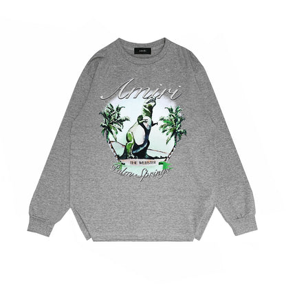 Amiri Long Sleeved Shirt Printed Trendy Pure Cotton