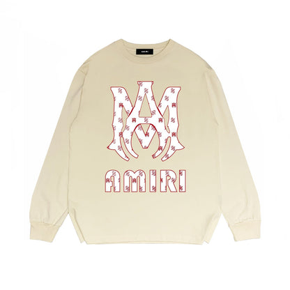 Amiri Long Sleeved Shirt Printed Trendy Pure Cotton