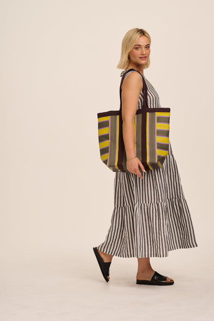 Recycled Nylon Easy Bag - Yellow & Khaki