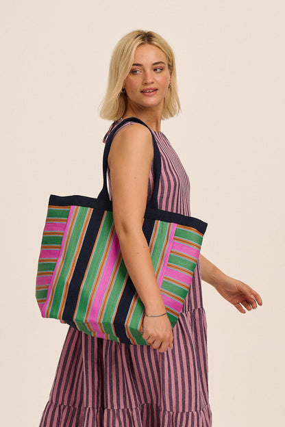 Recycled Nylon Easy Bag - Pink & Green