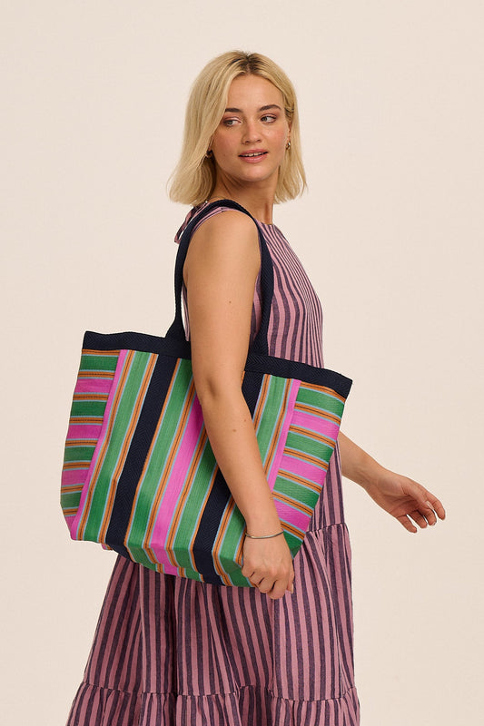 Recycled Nylon Easy Bag - Pink & Green